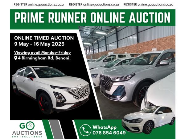 Prime Runner Online Auction 9-16 May